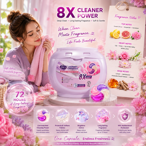 Cápsulas de Detergente para Lavadora Automática |   Cápsulas de Lavandería JIETI con Aroma Floral y Frutal de Larga Duración - Product Image 6
