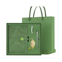 Ensemble cadeau d'affaires multifonctionnel avec logo en relief, carnet à couverture rigide en PP, bloc-notes, agenda, marque-page, boîte USB, promotionnel personnalisé