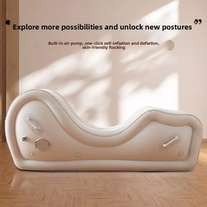 <b>Inflatable</b> <b>Sofa</b> with Built-in Pump, Portable Waterproof Flocked PVC for Camping Beach Outdoor - Product Image 3