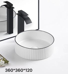 Yesson Design moderne en céramique évier de salle de bain <span class=keywords><strong>WC</strong></span> comptoir lavabo à main évier commercial bol en noir mat et blanc <span class=keywords><strong>pour</strong></span> hôtels - Product Image 2
