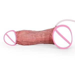 New Design Double Layer Squirting Realistic <b>Dildo</b> Penis Vagina Anus Massage Ejaculation Anal Plug Sex Toy for Women Men Games - Product Image 5