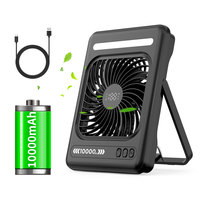 Ventilateur de bureau numérique silencieux à affichage LED, 7 pouces, ultra-fin, portable, mural, rechargeable par USB, moteur sans balais, 5 pales - Meilleure vente