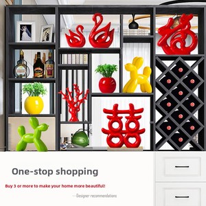 เครื่องประดับเซรามิกรูปหงส์สุดสร้างสรรค์แบบเรียบง่ายทันสมัยสำหรับตกแต่งบ้านห้องนั่งเล่นตู้เก็บไวน์และทีวีขนาดเล็ก - Product Image 2