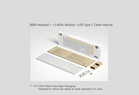 Desain Paten Cetakan Pribadi B608 Keyboard Actto 2.4G USB Receiver+BBT 5.2+Kabel Scissor Silent Full-size Ultra-Thin KC CE RoHS