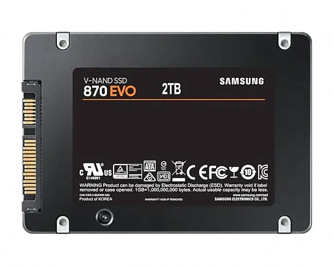 SAMSUNGソリッドステートドライブ用MZ-77E2T0BWテラバイト870 EVO SATA 2.5 "SSD V-NAND 3ビットMLC DDR4 SDRAM AES256ビット