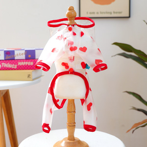 Impermeable Rojo para Perro con Capucha Transparente, Sudadera con Capucha para Mascotas, Mono Impermeable para Cachorros, <span class=keywords><strong>Chihuahua</strong></span>, Dachshund, Animales Pequeños y Medianos, Gatos - Product Image 6