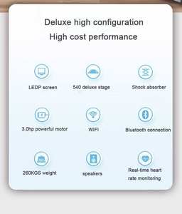 Cinta de correr eléctrica comercial profesional para el hogar, gimnasio, deportes, equipo de Fitness, Motor plegable, pantalla LED para correr, elíptica - Product Image 4