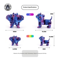 Figurine de chien à trois têtes en PLA imprimée en 3D, modèle animal réaliste, articulation flexible, objet de collection tendance, Année du Chien