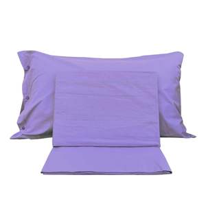 Ensemble de draps en coton lilas, taille king italienne, taies d'oreiller incluses - Product Image 1