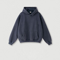 Sudadera con capucha retro de algodón 100% de alto gramaje, estilo urbano, oversize, unisex, con cremallera, lavado ácido, estilo vintage