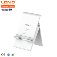 LDNIO MG07 Penyangga Ponsel Meja Terbaik, Stand Tablet Lipat untuk iPad, Dapat Disesuaikan Tingginya Secara Bebas, Laris Manis