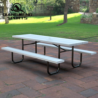 Tables et chaises de pique-nique personnalisées Town Park Chaises de table de pique-nique publiques dos nu en aluminium