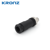 Connecteur de jonction industriel KRONZ M12 8 broches en Y, double mâle/femelle, terminaison à vis, 60V, IP67, en alliage ABS, 5m