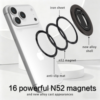 Support de téléphone pliable en aluminium avec anneau de maintien et béquille, rotatif à 360°, support magnétique en anneau, vente en gros