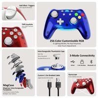 Nouvelle manette sans fil transparente 2,4 GHz pour Pro avec boutons programmables Turbo compatible iOS/Android