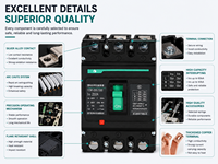 YCM1-400L/3300 MCCB 3P 16A 20A 25A 32A 40A 50A 63A 80A 100A 125A 400V 35kA Interruptor Automático de Caja Moldeada Térmico Magnético