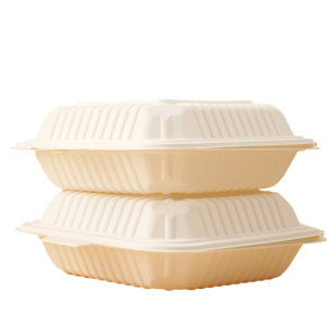 Takeway-caja de comida biodegradable, contenedor desechable de 3 compartimentos, respetuoso con el medio ambiente, 993 de almidón de maíz, cajas de espuma para llevar