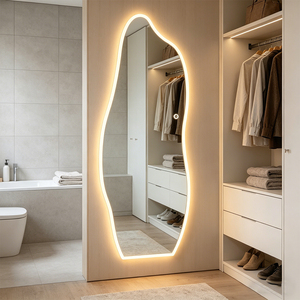 Espejo de Cuerpo Entero Moderno con Pantalla Táctil, sin Marco, Espejo LED para Sala de Estar, Espejo de Pared para Dormitorio, Espejo Irregular de Cuerpo Entero - Product Image 3