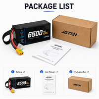 بطارية ليثيوم بوليمر JOTEN 6S بسعة 6500 مللي أمبير وجهد 22.2 فولت وتيار 100C، حزمة طاقة قابلة لإعادة الشحن عالية السرعة لطائرات السباق بدون طيار FPV والطائرات بدون طيار رباعية المراوح والتحكم عن بعد، متوفرة للتصنيع حسب الطلب (OEM) والتصميم حسب الطلب (ODM)