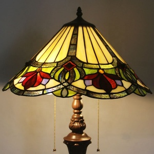 LongHuiJing Tiffany Style Victorian Design 2-<b>light</b> Bronze Floor Lamps 16Inch Stained Glass Lampshade Sofa <b>Corner</b> Decor - Product Image 3