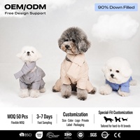 Manteau matelassé réversible pour chien 3-en-1 quatre pattes 90% duvet de canard blanc XXS-XL Hiver Logo personnalisé OEM ODM