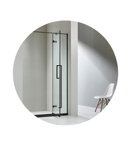 Banyoda Islak/Kuru Ayırma için Alüminyum Alaşımlı Çerçeve ve Temperli Cam Bölmeli Özel Minimalist Sürgülü Duş Kapısı - Product Image 4