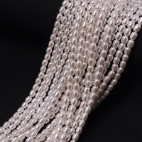 Prêt à expédier – Perles de verre en forme de riz 4x5mm, fils perlés, finition nacrée, fourniture directe usine Chine, multicolores