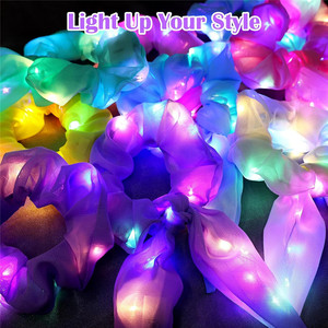 Chouchous LED Lumineux pour Cheveux – Accessoires de Fête, Cadeaux de Noël, Équipement de Rave Personnalisé, Élastiques Néon pour Festivals - Product Image 2