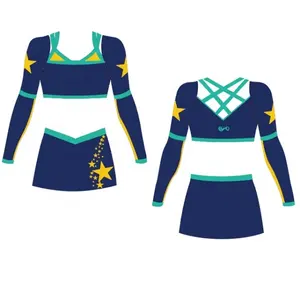 Cheap Customized Free Design Promotional Practice Cheerleading Uniforms