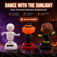 Ornement de tableau de bord de voiture, jouet solaire, figurine citrouille fantôme d'Halloween en ABS, vente en gros, promotionnel, faible MOQ pour l'intérieur du véhicule