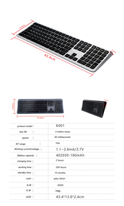 Clavier Bluetooth en gros pour distributeurs, appairage multi-appareils, clavier sans fil double mode Bluetooth et 2,4 GHz - Product Image 5
