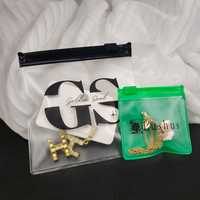 Sacs à poussière personnalisés en plastique transparent givré avec fermeture éclair pour bijoux Petits sacs d'emballage pour bijoux Pochette à bijoux en PVC avec logo