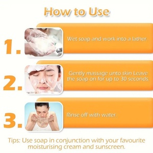 Savon en barre 80g à l'acide kojique et au curcuma, composants végétaux pour un nettoyage en profondeur et un éclaircissement de la peau - Vente en gros - Product Image 4