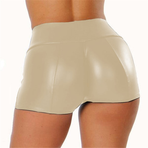 2026 Fashion Sexy Skinny <b>Elastic</b> High Waist Butt Lifting Nightclub PU Leather Women Shorts - Product Image 6