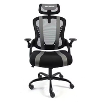 Chaise de bureau ergonomique de direction au design contemporain en tissu, dossier haut, hauteur réglable, confortable pour le bureau à domicile