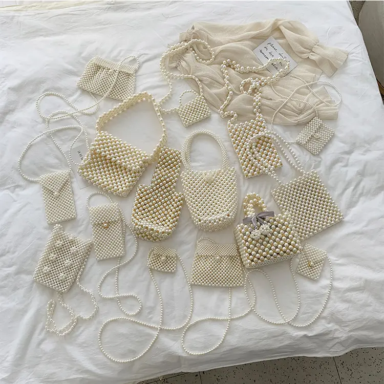 Tricot à la main DIY fashion perle paquet une chaîne de perles améliorer les produits vestimentaires mini sac à bandoulière