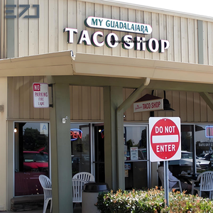 Enseignes de magasin en plastique personnalisées EZD pour camion de nourriture électronique en plein air, boutique de tacos, avec bande de finition, lettres en relief - Product Image 2