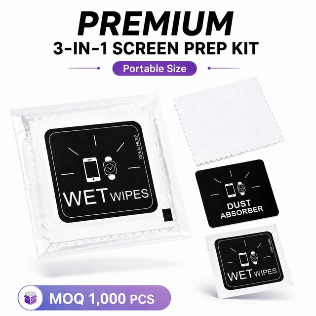 Wholesale Multi-Device Screen Protector Installation Kit Professional Screen Cleaner Alcohol Pad Dust Absorber Multi-Purpose