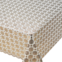 Housse de table en plastique Hunan Jingzhi de 54 pouces de largeur, motif feuilles séchées, or clair, imperméable et résistante à la chaleur, pour usage domestique, vente en gros, moderne et élégante
