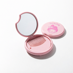 My Melody Comb <b>Mirror</b> Set Pink Compact With <b>Mirror</b> And Comb For Daily Use - Product Image 1