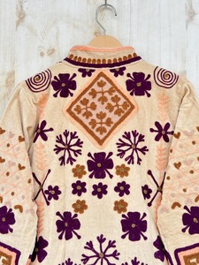 Suzani เสื้อโค้ทกิโมโนสำหรับผู้หญิง, เสื้อคลุมกิโมโนสไตล์โบฮีเมียนผ้าคอตตอนผ้ากำมะหยี่ปักลายดอกไม้ฤดูหนาว - Product Image 5