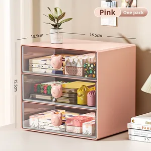 Boîte de rangement en plastique de <span class=keywords><strong>bureau</strong></span>, type tiroir, porte-stylos de <span class=keywords><strong>bureau</strong></span>, organisateur de papeterie, cosmétiques, étagère de rangement empilable multicouche - Product Image 6