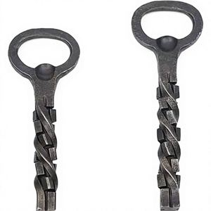 Paquete al por mayor de 50 abridores de botellas de cerveza de acero inoxidable marrón/negro con mango de madera, personalizables con láser, en blanco, de metal, desde almacén de India - Product Image 2