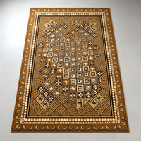 Tapis rectangulaire de luxe en fibre de polyester à poils ras, style pastoral minimaliste, lavable en machine, antidérapant pour salon et chambre à coucher