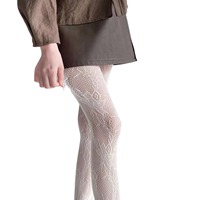 Collants fins en nylon à séchage rapide pour femmes, style JK, à motif floral, avec tissage jacquard, longueur au-dessus du genou