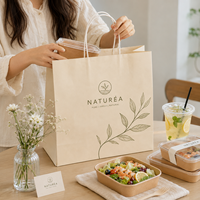 Sacs d'emballage en papier à poignée torsadée durables, sacs en papier kraft de qualité supérieure pour l'emballage des restaurants et des cafés