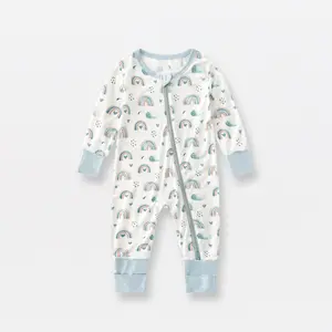 Barboteuse en coton imprimé boutique printemps automne pour bébé, confortable et doux, pantalon à manches longues, combinaisons pour bébé en bambou