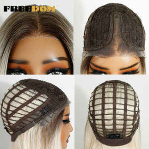 Tự Do 12 \ "Pre-Cắt Tổng Hợp Ren Phía Trước Tóc Giả Cho Phụ Nữ Ngắn Bob Với Những Tiếng Nổ Pre-Ngắt Trắng Màu Hồng Cam Cosplay Tóc Giả Tùy Chọn - Product Image 5