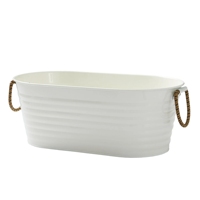 Better Homes Gardens Petite baignoire ovale galvanisée blanche vanille