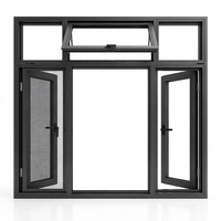 Fenêtre à battant et à bascule série 120, aluminium à rupture de pont thermique, double vitrage, verrouillage multipoints, fenêtre moderne pour maison